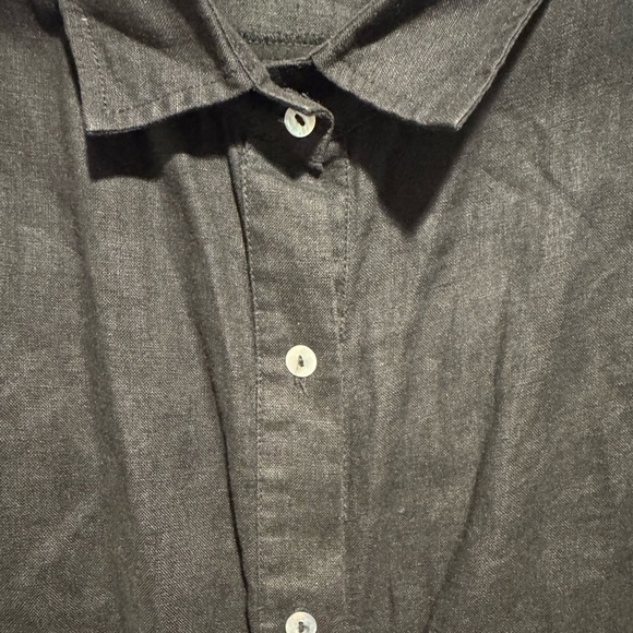 Comfy USA Pleated Black Long linen shirt in Size Small. Layered Look Piece - Picture 5 of 7